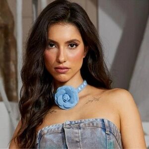 Denim Jeans Choker Necklace